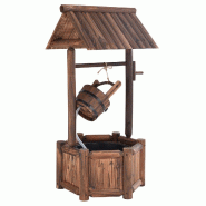 Helloshop26 - Fontaine de jardin en bois de sapin 60 x 57 x 115 cm avec pompe électrique et ambiance paisible style rustique en bois 20_0019400 - Boi