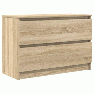 Helloshop26 - Meuble TV avec espace de rangement 80 x 35 x 54 cm finition mate moderne en bois d'ingénierie chêne sonoma 02_0051736 - Bois massif 30