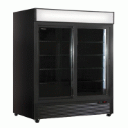 KLIMAITALIA Frigo, vitrine à boissons, porte coulissante double ventilée. Base de porte inox. Temp. 0°C/+10°C. Modèle CL1100V2GCSLBLACK