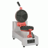 Mastro Gaufrier rond simple rotatif type Flower Heart 230x440x280 mm - VIRTUS - inox WFL02E150102