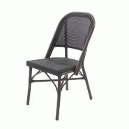 Paris - Chaise de bistrot en tissu wengé-mesh noir Paris - Chaise de bistrot en tissu wengé-mesh noir