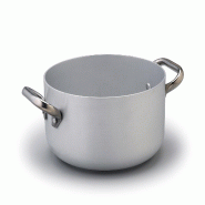 Pentole Agnelli, Casserole haute en aluminium 3 mm pour induction, 2 poignées, 32 cm, ALMA104PI32 - gris aluminium ALMA104PI32