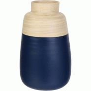 Pot décoratif en bambou bleu marine 25cm M4
