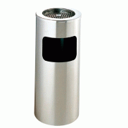 Poubelle cylindrique avec cendrier en inox Ø25x60,5cm