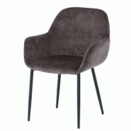 SIT Möbel Ensemble de 2 fauteuils en velours | Accoudoirs évasés | Revêtement en velours gris foncé | Pieds en métal noir | L 48 x P 57 x H 84 c SIT Möbel Ensemble de 2 fauteuils en velours | Accoudoirs évasés | Revêtement en velours gris foncé | Pieds en métal noir | L 48 x P 57 x H 84 c