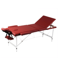 Table pliable de massage 3 zones avec cadre en aluminium rouge 02_0001894