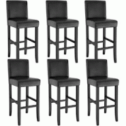 TecTake GmbH tectake Tabouret de bar en cuir synthétique noir - 406301 - noir Bois massif 406301 TecTake GmbH tectake Tabouret de bar en cuir synthétique noir - 406301 - noir Bois massif 406301