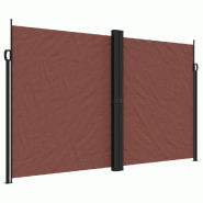 Toldo lateral retráctil marrón 200x600 cm - 4004659