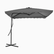 VidaXL Parasol d'extérieur avec mât en acier 250 x 250 cm Anthracite Modèle Boréal Urban - 44883