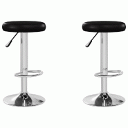 VidaXL Tabourets de bar lot de 2 noir similicuir Modèle Nova - 333098
