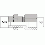 Adaptateur droit mâle cloison BSP x femelle gaz conique - BMFCOCL0404 - 1/4' BSPCT1/4