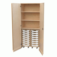 Armoire à étagères et tiroirs - 2 armoires mobiles 8 tiroirs incluses - 85x50x190 cm  - EWH.125
