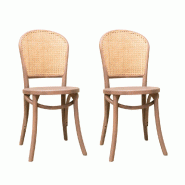 Chaise Cannée marron x2 - Multicolore Autre Bois Amadeus 40x40 cm - multicolore Bois massif 3520071807201 Chaise Cannée marron x2 - Multicolore Autre Bois Amadeus 40x40 cm - multicolore Bois massif 3520071807201