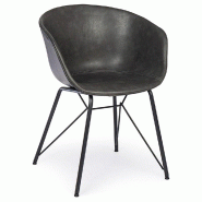 Chaise Warhol pu anthracite vintage 59 x 54,5 x 80 cm