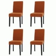 Décoshop26 - Lot de 4 chaises de salle à manger dossier haut en tissu velours côtelé terre cuite pieds foncés 04_0007523 - 3000262171217 Décoshop26 - Lot de 4 chaises de salle à manger dossier haut en tissu velours côtelé terre cuite pieds foncés 04_0007523 - 3000262171217