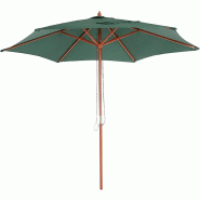 Décoshop26 - Parasol de jardin Ø 3m polyester/bois vert olive 04_0003824 - Bois massif 3000528432694
