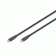 DIGITUS Câble USB en silicone, USB 3.2 Gen2, USB 10Gbps, 1m, noir, USB-C - USB-C, 1 m, noir - noir 4016032496076