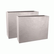 EDA Jardinière rectangulaire volcania apparence pierre 63l-lot de 2 - BEIGE - beige 0733968141460