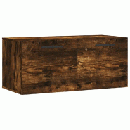 Helloshop26 - Armoire murale décorative pratique rangement 80 x 36 x 35 cm en bois d'ingénierie chêne fumé 02_0048872 - Bois massif 3000235523609