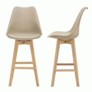 Helloshop26 - Lot de 2 tabourets de bar siège avec dossier et repose-pied rembourré 105 cm beige 03_0002776 - 3000334399785 Helloshop26 - Lot de 2 tabourets de bar siège avec dossier et repose-pied rembourré 105 cm beige 03_0002776 - 3000334399785