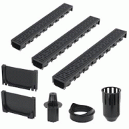 Helloshop26 - Lot de trois caniveaux de drainage plastique 3 m noir 02_0003068 - 3000105791534 Helloshop26 - Lot de trois caniveaux de drainage plastique 3 m noir 02_0003068 - 3000105791534
