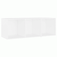 Helloshop26 - Meuble TV classique 107 x 35 x 37 cm avec 3 compartiments moderne pratique en bois d'ingénierie blanc 02_0047858 - blanc Bois massif 30
