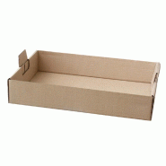 Plateau de transport à poignées carton kraft 54,5x38,5x9,5cm - par 50