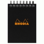 RHODIA Lot de 10 Notepad Classic noir 75x105 / A7, 160p./80 feuilles microperforées 80 g/m² reliure intégrale, quadrillé 5x5 - 3037921150092
