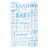 Sachet papier ingraissable burger et hot dog Parole bleu 14+7x22cm - par 500