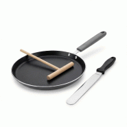 Set de 1 poêle de cuisson 26 cm en aluminium avec 2 ustensiles de cuisine sans PFAS Elo Ducato - aluminium 3176239939934