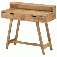 VidaXL Bureau 100x45x90 cm Bois de manguier brut solide Modèle Atlas Office Pro Pure - 328269