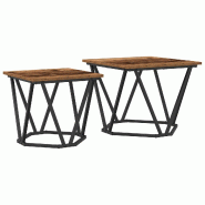VidaXL Ensemble de tables d'appoint 2 pcs bois recyclé Modèle Terra Prestige - 868271