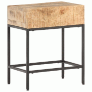 VidaXL Table d'appoint 40x30x50 cm Bois massif de manguier brut Modèle Zenith Bistro - 320938XL