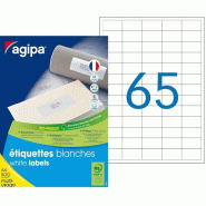 Agipa 100799 Lot de 32500 Etiquettes DIN A4 multi usage droits 38 mm x 21,2 mm Blanc - 3270241007992