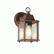 Applique murale extérieure E27 rouille IP23 verre transparent aluminium - Trio - MIRANDE - marron 4017807648287