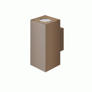 Applique murale rectangulaire double LED Zio Wall à double émission, douille GU10 pour ampoules de 50 mm, coloris Corten - Beneito & Faure - doré 8