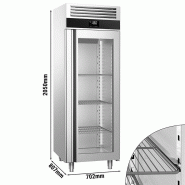 Armoire congélateur en inox porte vitrée GN 2/1 Premium - 700 L