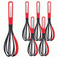 BERGNER - Lot de 6 fouets 30,6 cm en nylon noir et rouge - Mars - PK10185