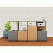 Bibliothèque de séparation en métal noir fabriquée en Italie