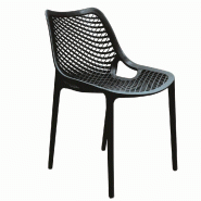 Chaise empilable d'extérieur Air en polypropylène coloris noir - par 4