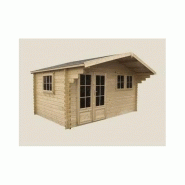 Chalet en bois plain-pied / madrier 44 mm / 26.83 m² / en kit / toit double pente