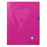 Clairefontaine Lot de 10 Cahier Mimesys 24x32, 96p./48 feuilles 90 g/m² piquées, coloris rose, quadrillé 5x5 - 3329683133629