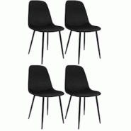 CLP Chaise de salle à manger Maryam Noir /Velours - noir textile 327436 CLP Chaise de salle à manger Maryam Noir /Velours - noir textile 327436