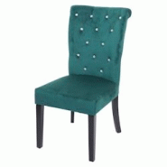 Décoshop26 - Chaise à manger cuisine en velours vert foncé avec décoration bouton cristal pieds bois noirs 04_0002215 - noir 3000259332690 Décoshop26 - Chaise à manger cuisine en velours vert foncé avec décoration bouton cristal pieds bois noirs 04_0002215 - noir 3000259332690