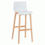Décoshop26 - Tabouret de bar design scandinave x1 structure de 4 pieds en bois assise en plastique blanc 10_0004942 - blanc 3000252369570 Décoshop26 - Tabouret de bar design scandinave x1 structure de 4 pieds en bois assise en plastique blanc 10_0004942 - blanc 3000252369570