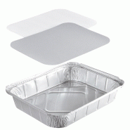 Grand Plat Aluminium Pro NOVATRAY 2400ml (314x254mm) + Couvercle - VALUE PACK - Collectivité & Cantine - Lot de 900 - KBL2400RS