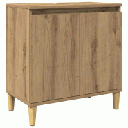 Helloshop26 - Armoire d'évier sous lavabo moderne grand espace rangement 58 x 33 x 60 cm en bois d'ingénierie chêne artisanal 02_0051042 - Bois mas