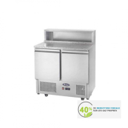 Meuble à pizzas compact 2 portes GN1/1 - Réf. ESL3831GR - Plan de travail en granit et capacité 300L_0