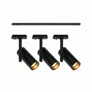Nordlux Luminaire sur rail Jerome 3-Kit + 1m Aluminium Noir, H.18,5  IP20  GU10 /  Intérieur - noir aluminium 5704924023279