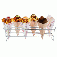Porte frites inox 6 cornets 45x14x10,8cm